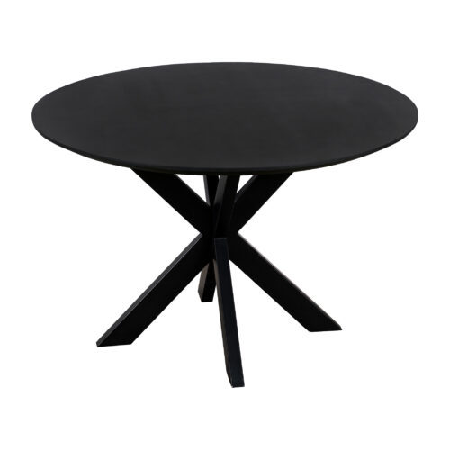 Ronde eettafel, eettafel rond, Zwarte eettafel, eettafel zwart, Zwarte ronde eettafel, eettafel, tafel, eettafel 130 cm, Mangohouten eettafel, eettafel mangohout, Houten eettafel, Eettafel hout