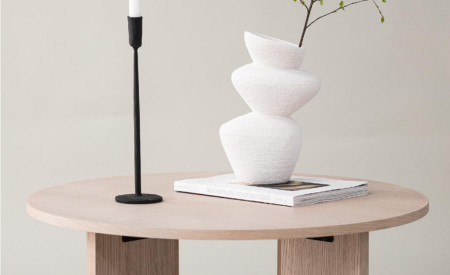 QUVIO Staande kapstok hout – 175 cm hoog – 8 ophanghaken – Zwart