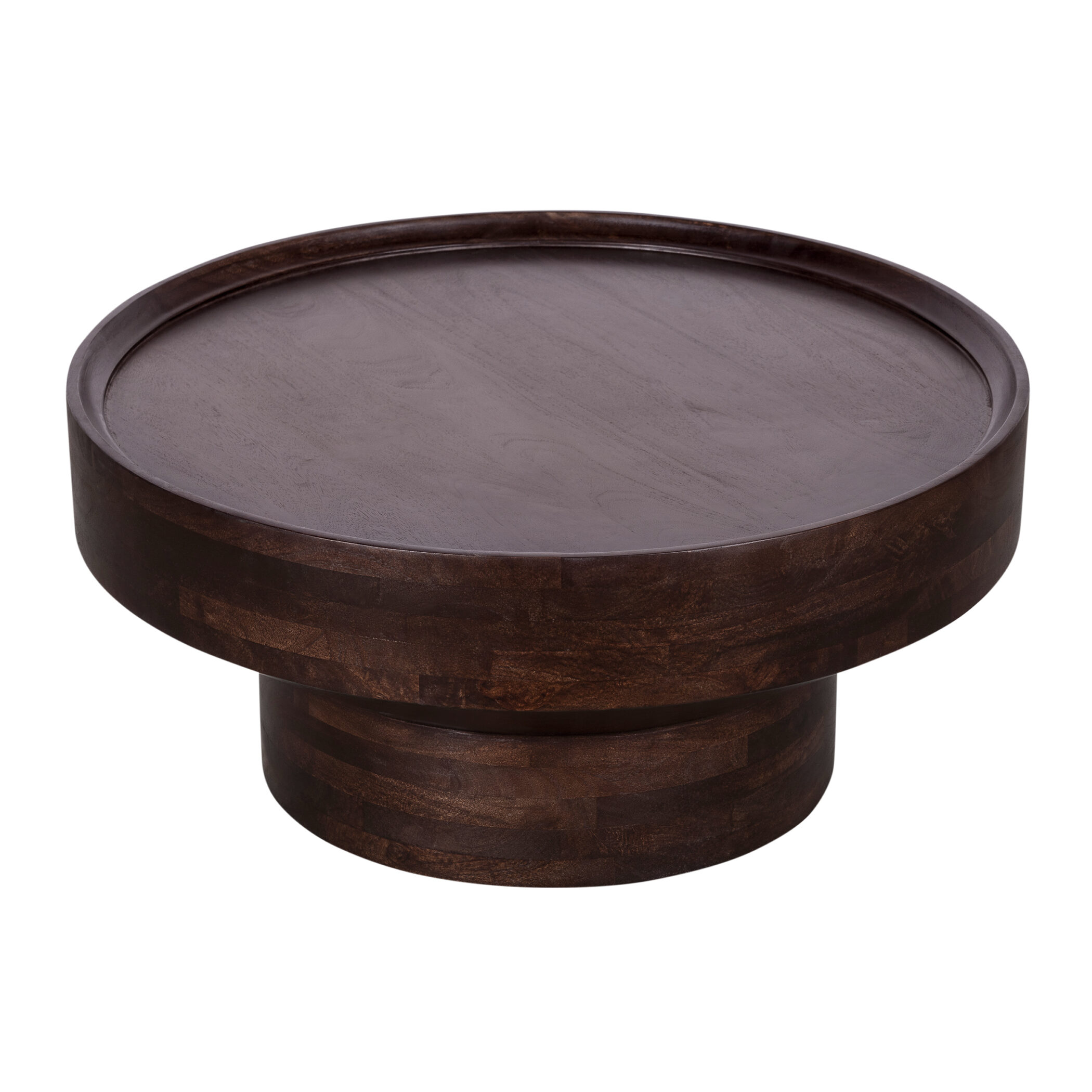 Lewis & Loft Salontafel Luus - FSC® mangohout - Rond ⌀80 cm- Walnoot bruin