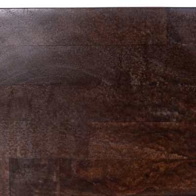 walnoot bruine salontafel, salontafel, ronde tafel, tafel, ronde salontafel, ronde salontafel in walnoot bruin mangohout, detail