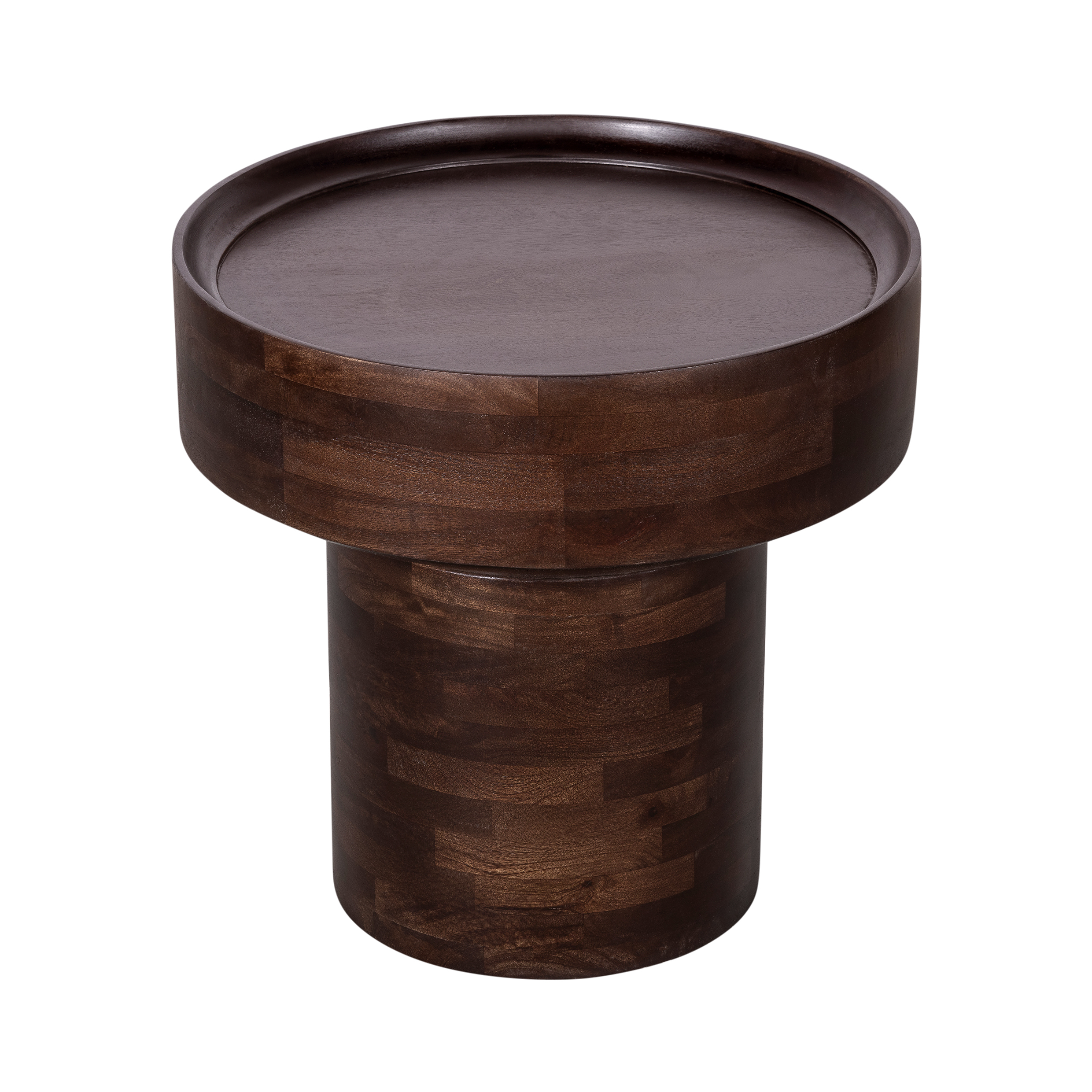 Lewis & Loft Bijzettafel Luus - Rond - FSC® mangohout - Rond ⌀50 - Walnoot bruin