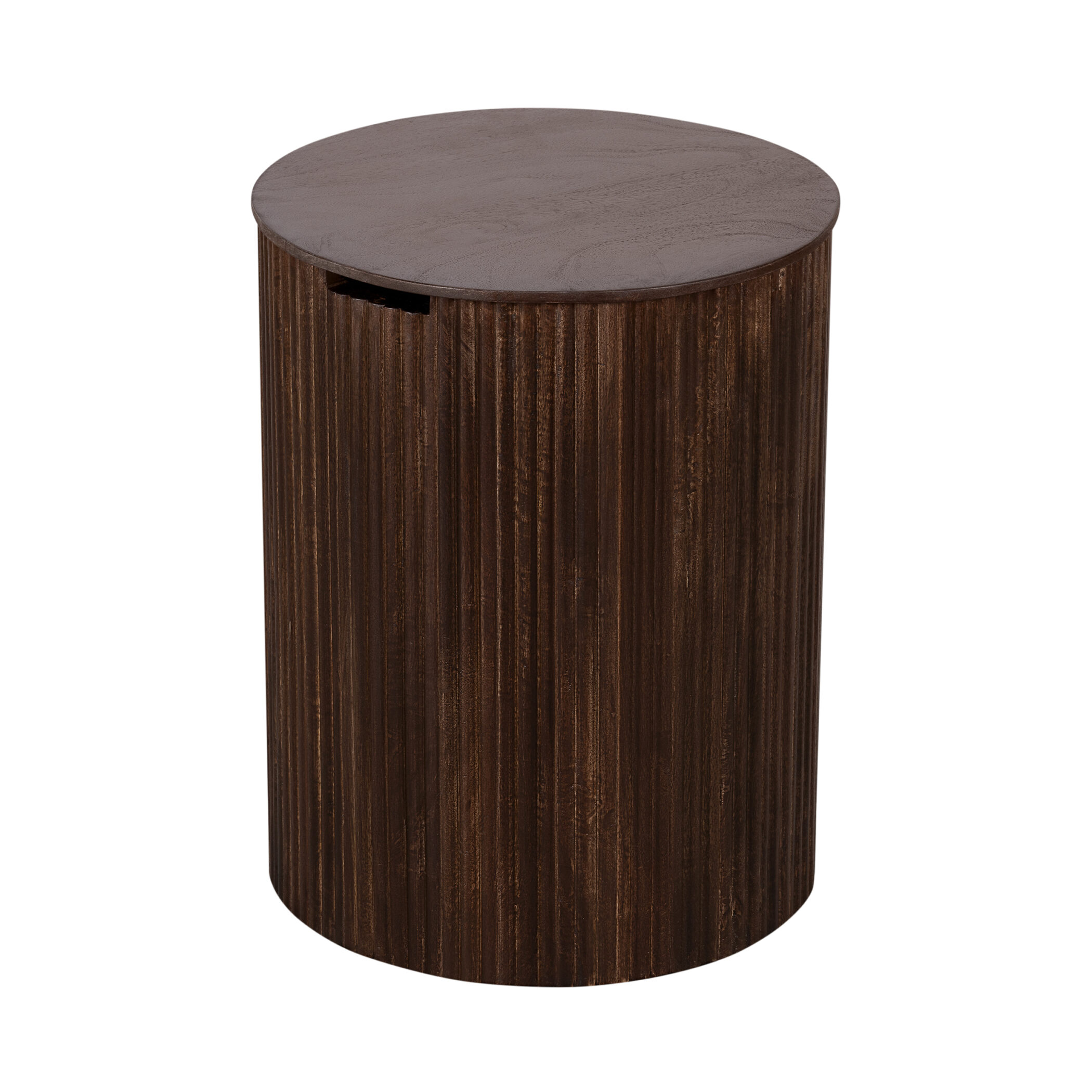 Lewis & Loft Bijzettafel Lonne - FSC® mangohout - Met opbergruimte - ⌀40 cm - Walnoot bruin