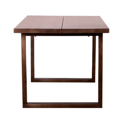 walnootkleurige mangohouten eettafel, tafel, rechthoekige eettafel, mangohout eettafel, eettafel, rechthoekige eettafel van mangohout, houten eettafel, bruine eettafel, zijkant