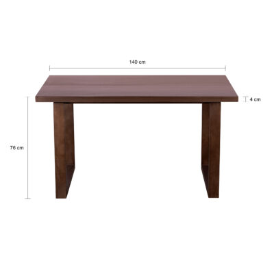walnootkleurige mangohouten eettafel, tafel, rechthoekige eettafel, mangohout eettafel, eettafel, rechthoekige eettafel van mangohout, houten eettafel, bruine eettafel, afmetingen