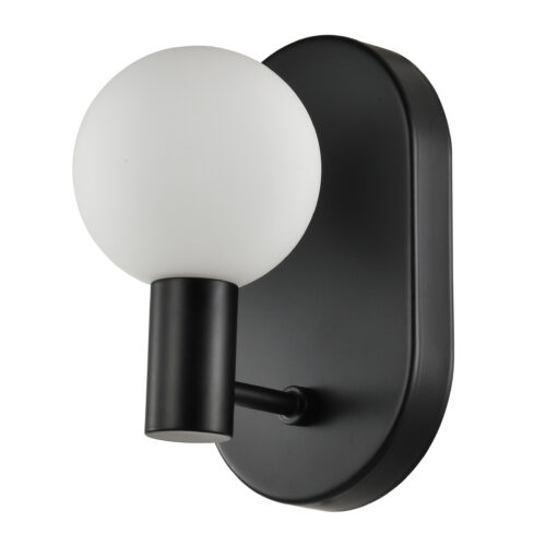 ronde zwarte wandlamp, zwarte wandlamp, ronde glazen kap, wandlamp bol, wandlamp zwart, wandlamp, zwarte wandlamp, voor