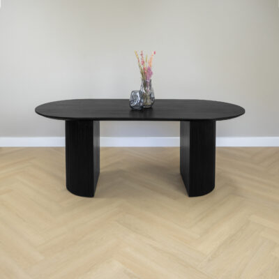 Eettafel, eettafel ovaal, eettafel zwart, eettafel 200 cm, sfeer