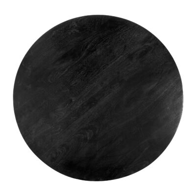 Eettafel, zwarte eettafel, ronde eettafel, eettafel 130 cm, tafelblad