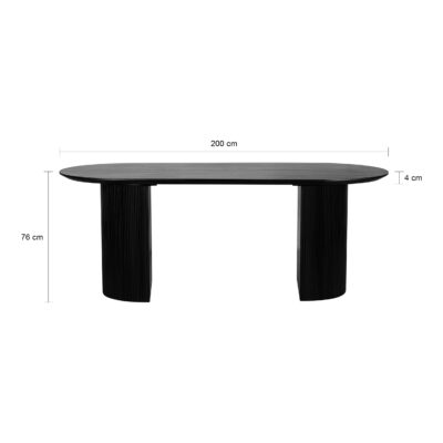 Eettafel, eettafel ovaal, eettafel zwart, eettafel 200 cm, afmetingen