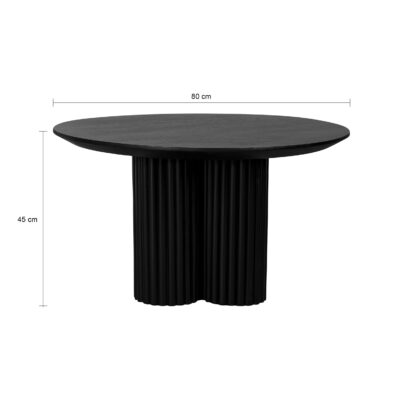 Salontafel- ronde salontafel - Zwarte salontafel- Lane-afmetingen