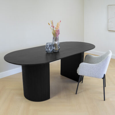 Eettafel, eettafel ovaal, eettafel zwart, eettafel 200 cm, sfeer