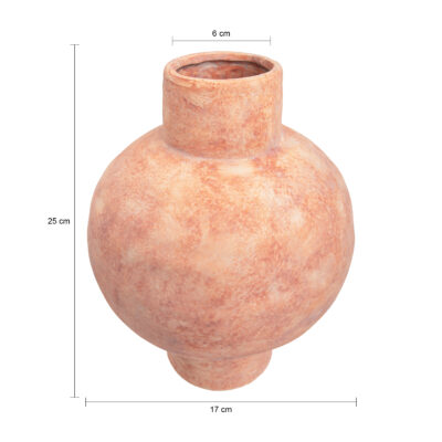 Oranje vaas met bolvormig design, vaas, oranje vaas, bloemenvaas keramiek, ronde vaas, bloemenvaas van keramiek, keramische bloemenvaas, keramische vaas, bloemenvaas, oranje vaas, afmetingen