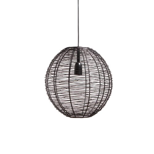 Hanglamp NATHAN mat zwart Ø35x35cm – Default Title