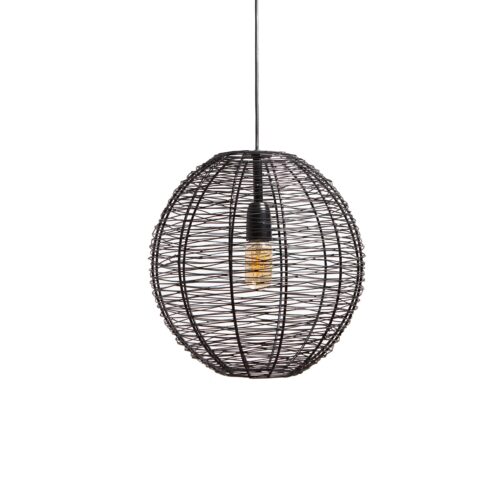 Hanglamp NATHAN mat zwart Ø35x35cm – Default Title