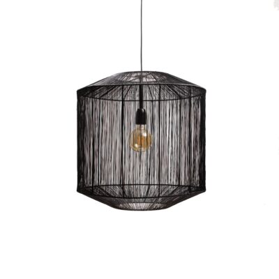 QUVIO Hanglamp retro – Kegelvorm – Gouden kop – D 25 cm – Wit