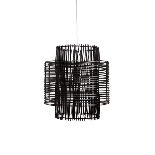 Hanglamp BRANDON mat zwart Ø40x45cm – Default Title