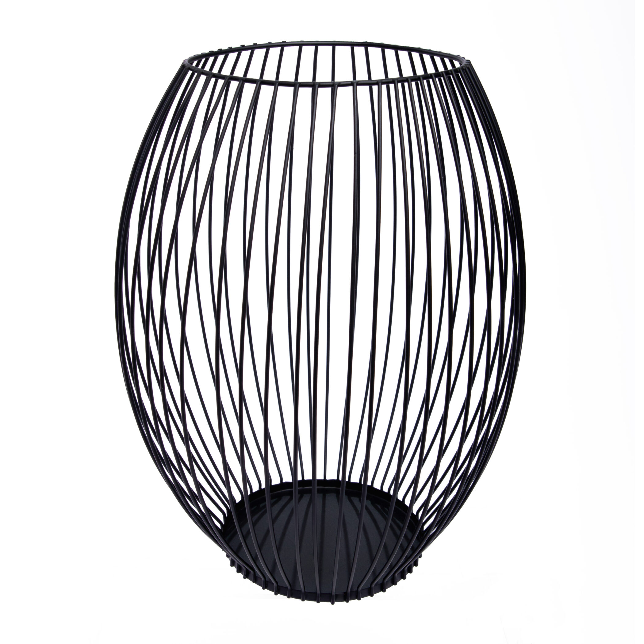 QUVIO Kaarsenhouder met frame - 24 cm - Rond - Metaal - Zwart