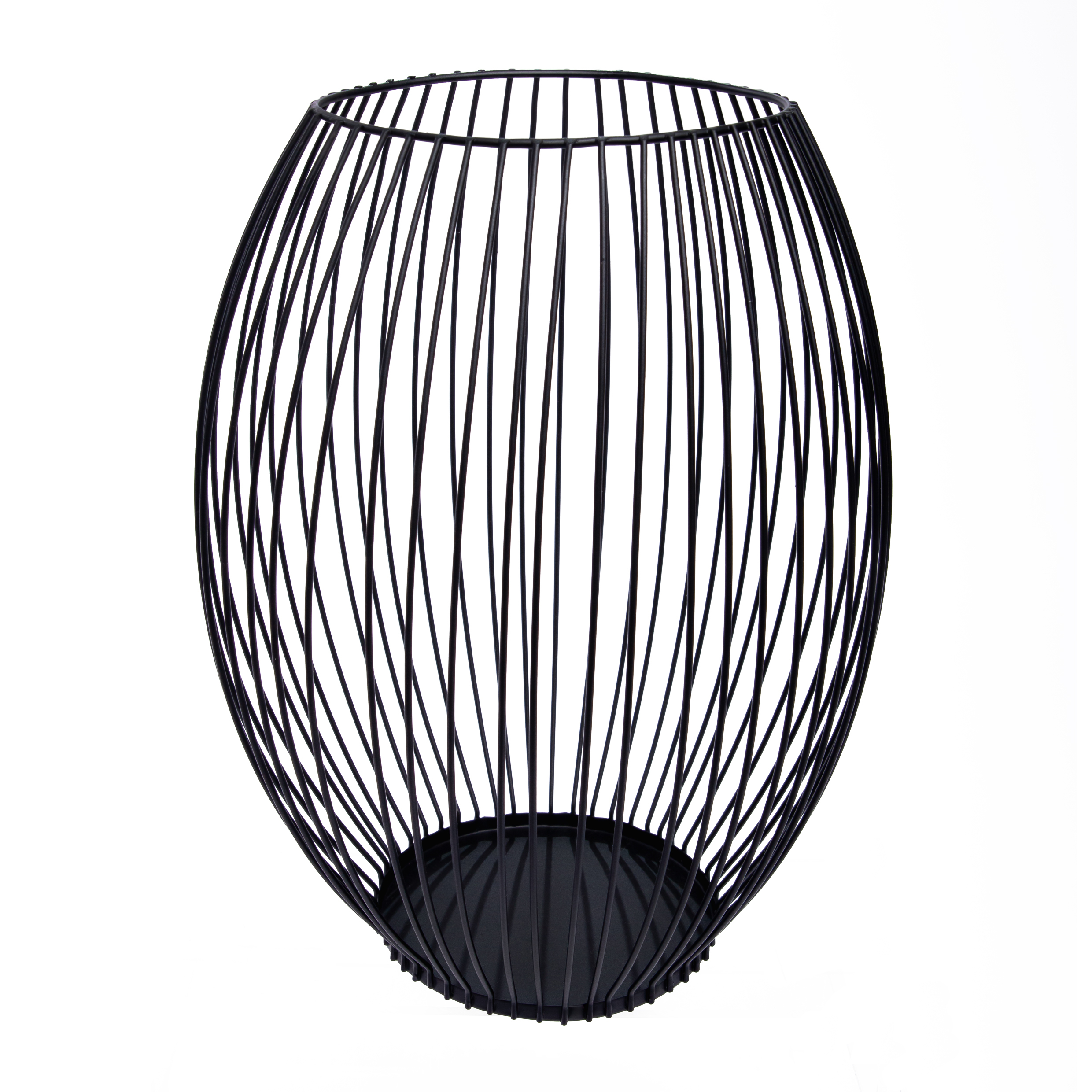 QUVIO Kaarsenhouder met frame - 24 cm - Rond - Metaal - Zwart