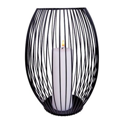 Zwarte kaarsenhouder, kaarsenhouder, QUVIO kaarsenhouder met frame, kaarsenstandaard, zwarte metalen frame, kaarsenhouder van metaal, kaarsenhouder zwart, kaarsenhouder met frame, sfeer