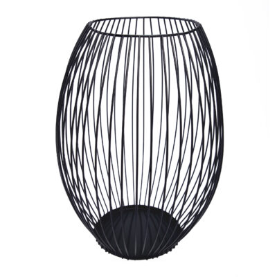 Zwarte kaarsenhouder, kaarsenhouder, QUVIO kaarsenhouder met frame, kaarsenstandaard, zwarte metalen frame, kaarsenhouder van metaal, kaarsenhouder zwart, kaarsenhouder met frame, zij