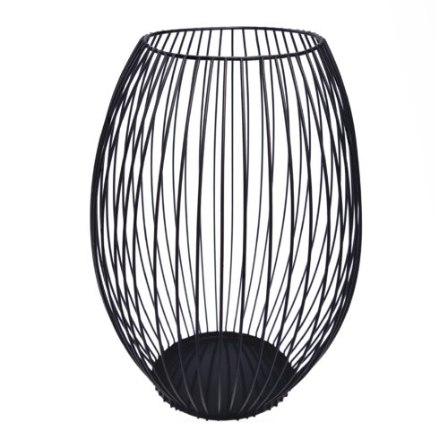 Zwarte kaarsenhouder, kaarsenhouder, QUVIO kaarsenhouder met frame, kaarsenstandaard, zwarte metalen frame, kaarsenhouder van metaal, kaarsenhouder zwart, kaarsenhouder met frame, zij