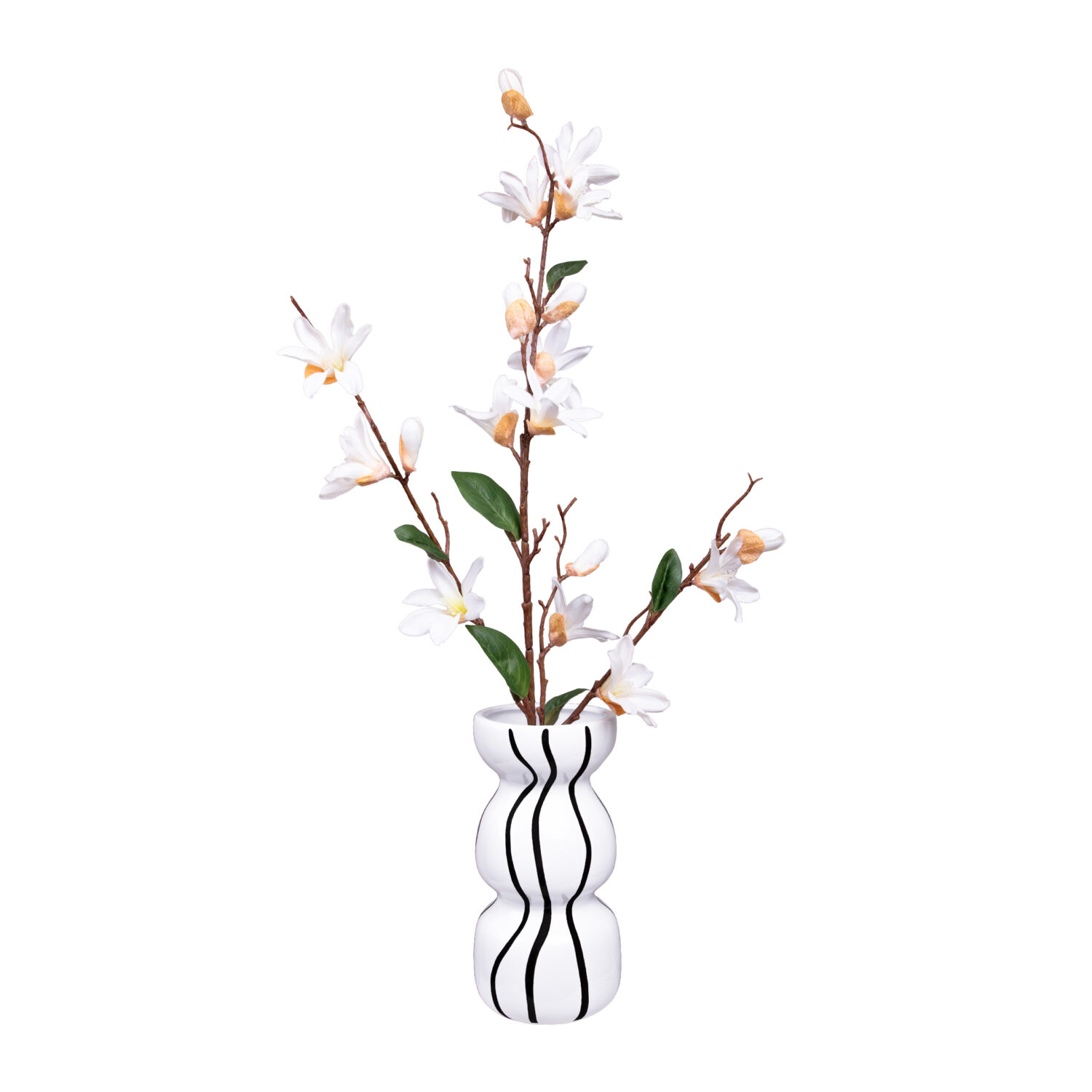 keramieken vaas, vaas met zwarte strepen, vaas, stijlvolle vaas, witte vaas, keramieken vaas, bloemenvaas, decoratief vaasje, droogbloemen vaas,