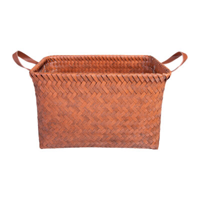 opbergmand rotan, opbergmand gevlochten, opbergmand van rotan, mand met handvatten, opbergmand, opbergmandje, mandje, opbergbak, mand, zijkant