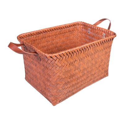 opbergmand rotan, opbergmand gevlochten, opbergmand van rotan, mand met handvatten, opbergmand, opbergmandje, mandje, opbergbak, mand - schuin