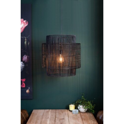 Hanglamp BRANDON mat zwart Ø40x45cm – Default Title