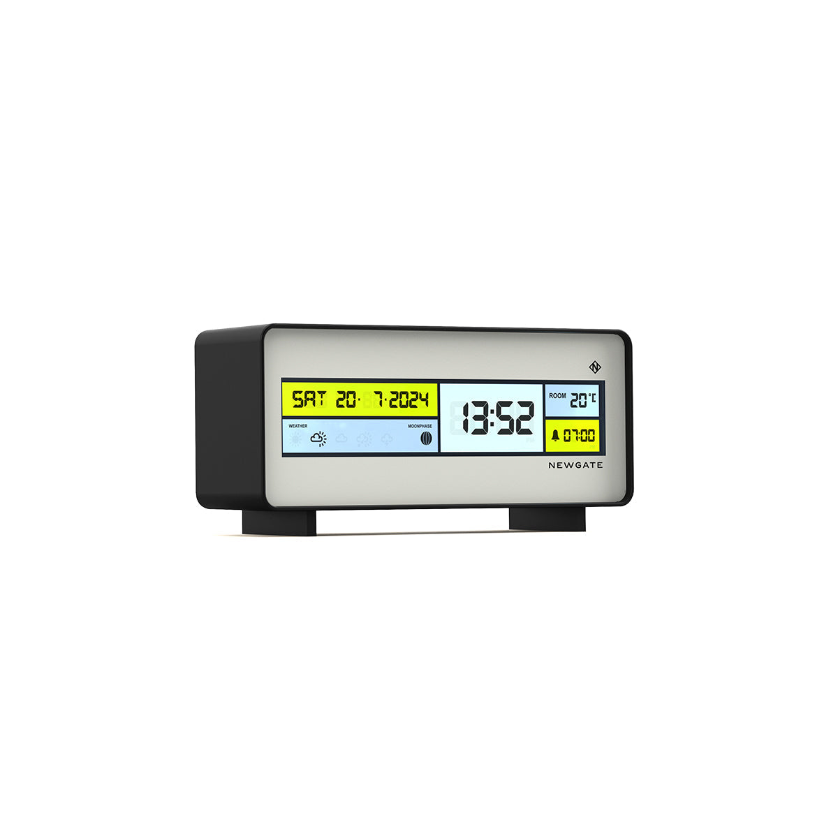 Newgate Futurama LCD/FUTUR2 LCD-wekker met witte rand