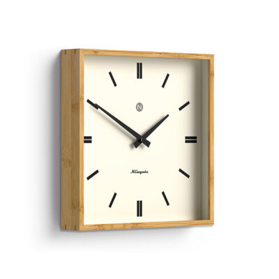 Newgate Fiji FIJ320LB Wandklok in Bamboe – Vette lijnen