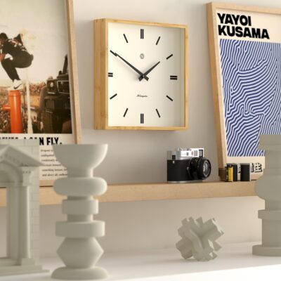 Newgate Fiji FIJ320LB Wandklok in Bamboe – Vette lijnen