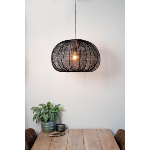 Hanglamp FARAH mat zwart Ø50x38cm – Default Title