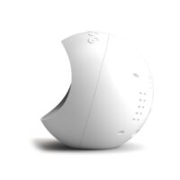 Digital Centre of the Earth Alarm Clock | White with Black LCD Display - Skew
