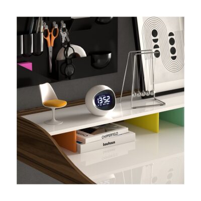 Newgate Centre of the Earth LCD/COTE2 LCD-wekker in wit