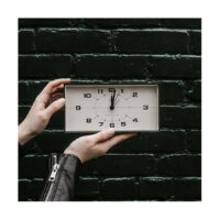 Mid-Century Retro Alarm Desk Clock - Black Rectangular - Newgate Wideboy WIDE453K (home accessories)