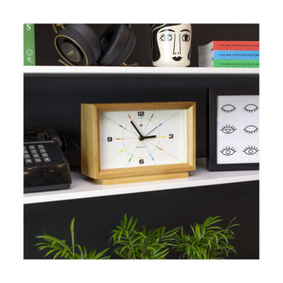 Solid wood Hollywood Hills mantel clock by Newgate world on a shelf