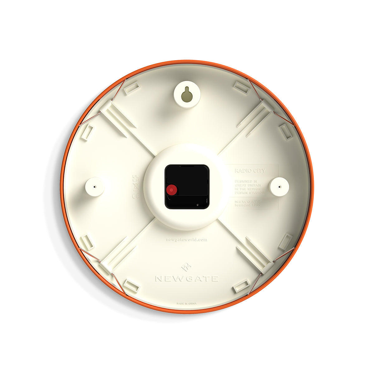 Newgate Radio City Wandklok – Pompoen oranje – Lijnen