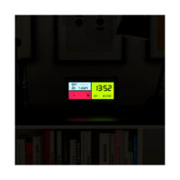 Retro Style LCD Alarm Clock - Black Case - Turned On - LCD_SPEC1 - Front