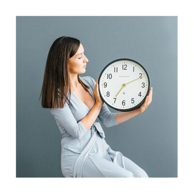 Small Grey Wall Clock - Mid-Century Modern - Newgate Master Edwards LUGG371BGY (lifestyle) 1 copy