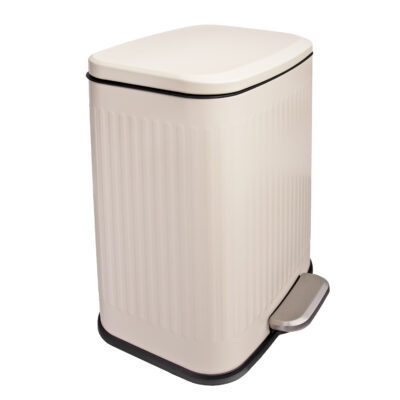 Beige metalen prullenbak, vuilnisbak, prullenmand, Prullenbak 13 L, prullenbak, vuilbak, beige prullenbak, prullenmand, afvalbak, badkamer prullenbak, toilet prullenbak,