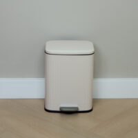 Beige metalen prullenbak, vuilnisbak, prullenmand, Prullenbak 13 L, prullenbak, vuilbak, beige prullenbak, prullenmand, afvalbak, badkamer prullenbak, toilet prullenbak,