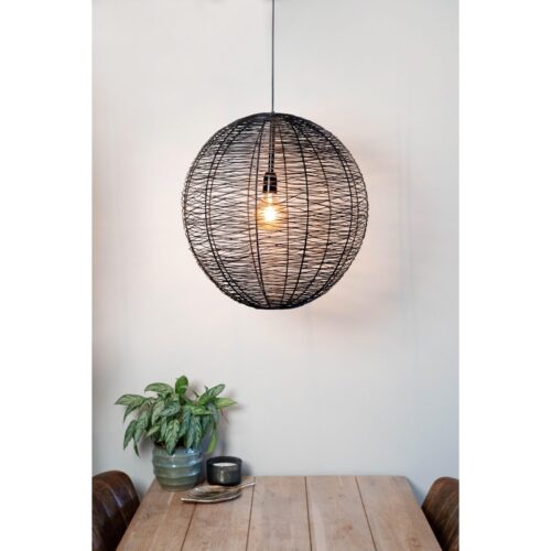 Hanglamp NATHAN mat zwart Ø55x55cm – Default Title