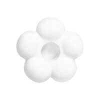 QUVIO Kandelaar bloemvorm – Klein – Keramiek – ø8,7 cm – Wit