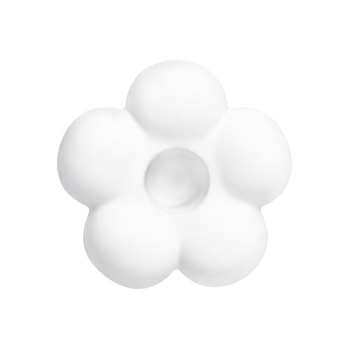 QUVIO Kandelaar bloemvorm – Klein – Keramiek – ø8,7 cm – Wit