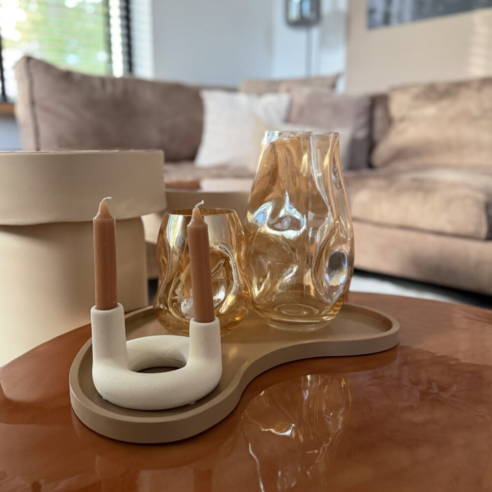 QUVIO Tray – Organisch – Hout – 45×24 cm – Bruin