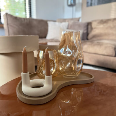 QUVIO Tray – Organisch – Hout – 45×24 cm – Bruin