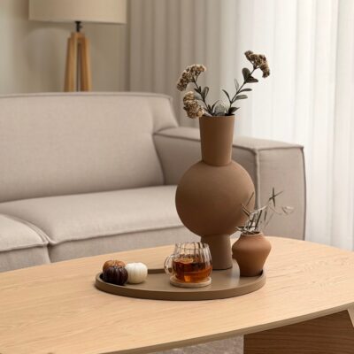 QUVIO Tray – Organisch – Hout – 45×24 cm – Bruin