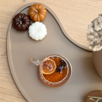 QUVIO Tray – Organisch – Hout – 45×24 cm – Bruin