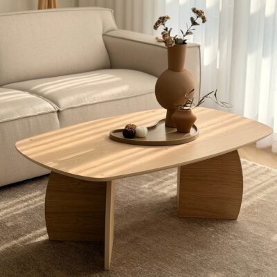 QUVIO Tray – Organisch – Hout – 45×24 cm – Bruin