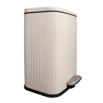 Beige metalen prullenbak, vuilnisbak, prullenmand, Prullenbak 13 L, prullenbak, vuilbak, beige prullenbak, prullenmand, afvalbak, badkamer prullenbak, toilet prullenbak,